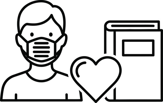 Man Wearing Face Mask with Heart and Mailbox