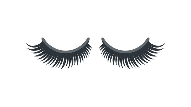 Close up of cosmetic eyelashes with detailed fibers and curl