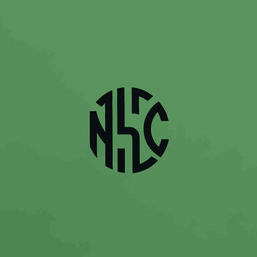 Monogram Logo Design NSC Circular Emblem.