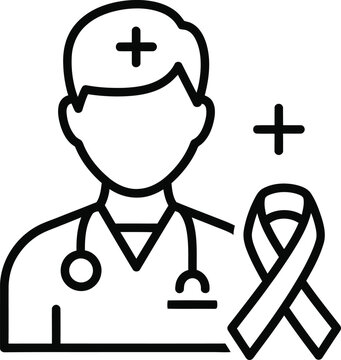 Doctor Holding Cancer Awareness Ribbon