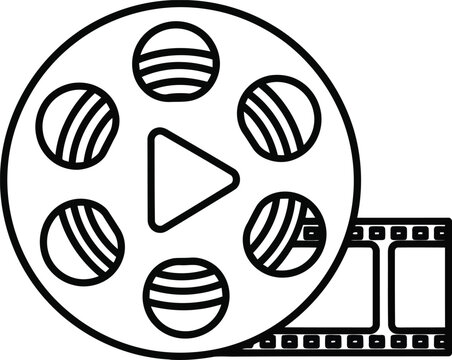 Film Reel Icon with Play Button