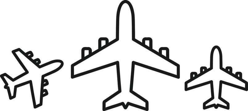 Airplanes Flying in Formation on White Background