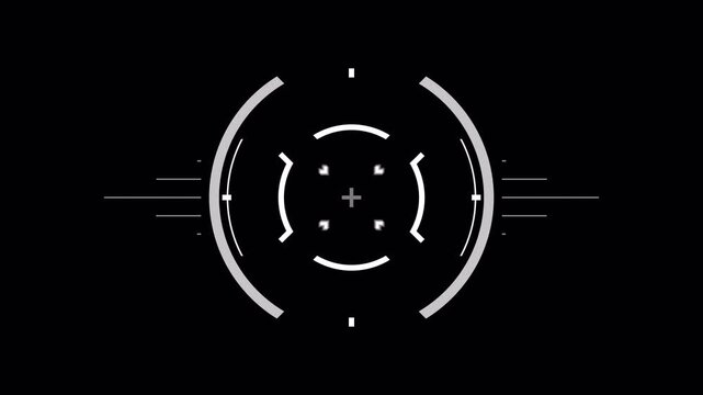 Animated searching target elements on transparent background. HUD radar scope and scanning element theme. Futuristic radar infographics.