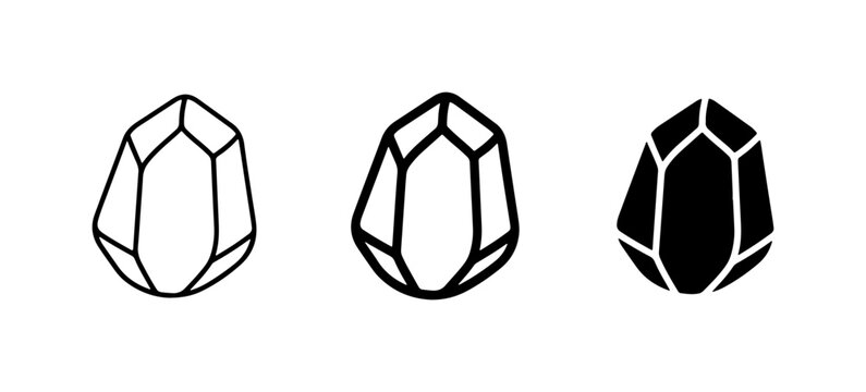Gemstone Icons, Crystal Shapes, Mineral Graphics, Geometric Gems, Vector Elements