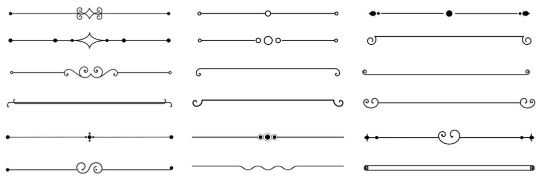 Decorative Ornate Line Dividers Vector Set