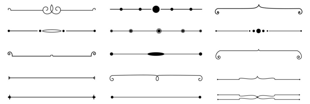 Decorative Ornate Line Dividers Vector Set