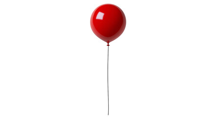 Red balloon with black string floating © Matthias