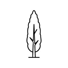 Fototapeta premium Simple black line drawing pine tree.
