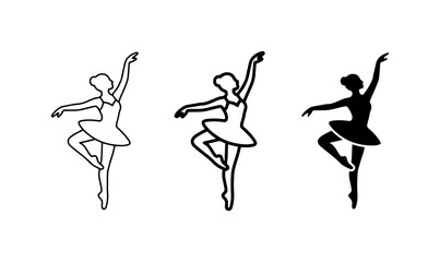 Ballet Dancer Silhouettes, Elegant Poses, Vector Art Collection for Performance and Art Concepts © Rohan
