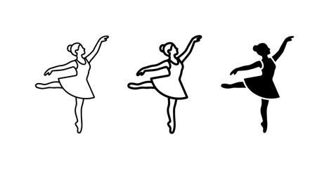 Ballet Dancer Poses, Elegant Female Performer Silhouettes, Graceful Artistic Movement Vector Set © Shahida