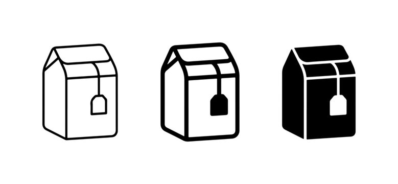 Tea Bag Icons, Beverage Packaging Vector Graphics, Hot Drink Packaging Symbols