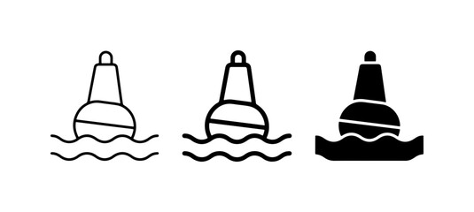 Buoy Icons Set, Nautical Navigation Markers, Marine Safety Symbols, Waterway Guidance © Mithi