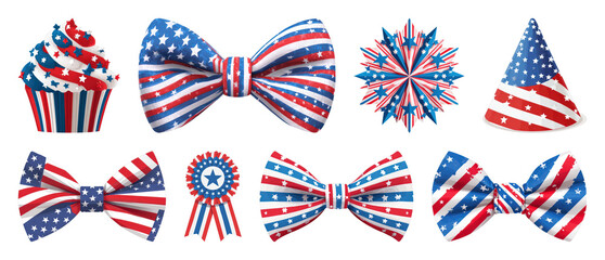 Fototapeta premium PNG Patriotic themed party decorations, transparent background