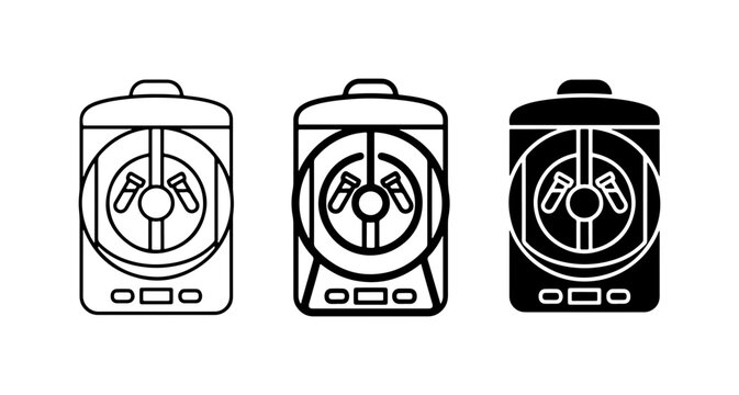 3D Printer Icons, Modern Machine Vector Graphics, Additive Manufacturing Technology Set