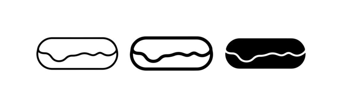 Eclair Icons, Pastry Vector Graphics, Dessert Symbols, Sweet Treat Illustrations