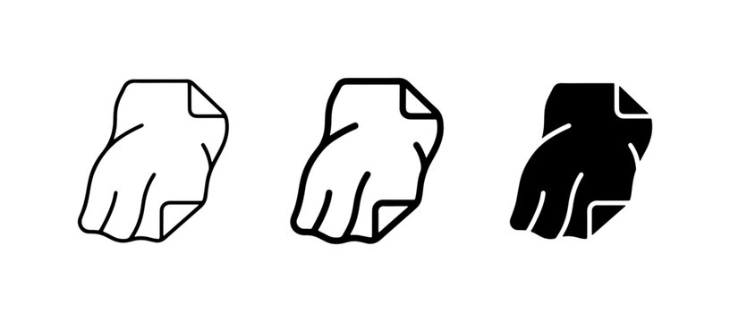 Hand Holding Paper Icons, Document Icon Set, Information Symbol, Vector Graphics