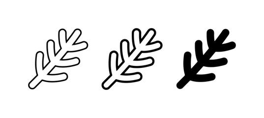 Fototapeta premium Botanical Branch Icons, Simple Leaf Vector Art, Minimalist Plant Elements