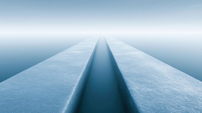 Symbolic image of dialogue overcoming division through converging pathways leading toward a shared horizon