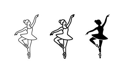 Ballet Dancer Silhouettes, Elegant Poses, Vector Art Collection for Performance and Dance Themes © Sujon