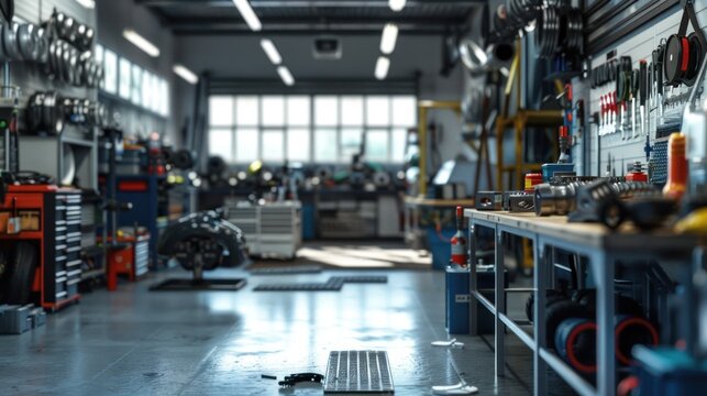Spacious workshop interior