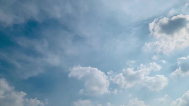 Ultra HD 4K sunlight breaking through soft clouds over Jakarta, Indonesia. Suitable for weather, climate, background, spiritual, environmental, and inspirational themes.
