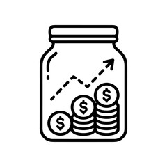 Jar with coins and dollar symbols. © hadi
