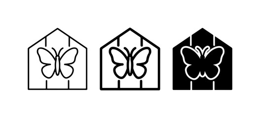 Butterfly Icons, Insect Symbols, Greenhouse Graphics, Nature Elements, Vector Art © MstMithila