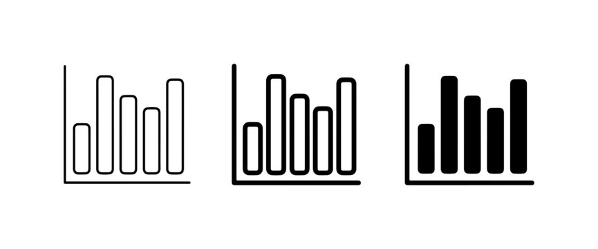 Bar Chart Icons, Data Visualization Set, Business Analytics Graphics, Financial Growth Symbols