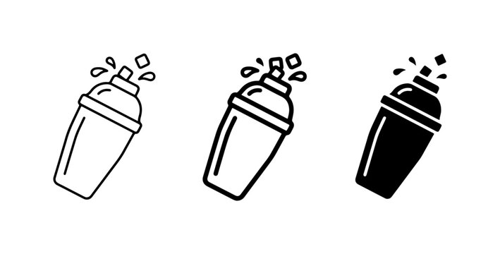 Cocktail Shaker Icons, Bar Tools Vector Set, Mixology Equipment Graphics, Barware Symbols