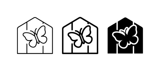 Butterfly Icons, Insect Vector Graphics, Nature Symbols, Wildlife Art, Simple Geometric Shapes © Moniya