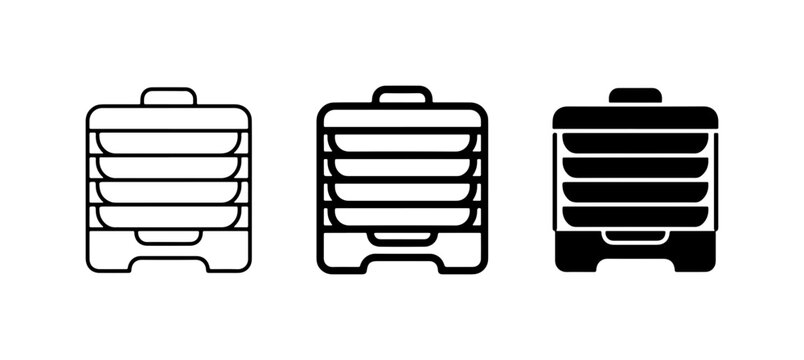 Food Dehydrator Icons, Kitchen Appliance Vector Graphics, Healthy Snack Preparation