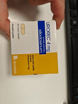 Prague,Czech Republic-April 2 2026: UROREC Silodosin by Recordati capsules used for treatment of benign prostatic hyperplasia and urinary symptoms