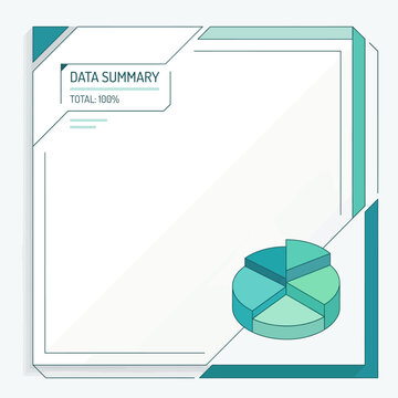A colorful pie chart display on a symmetrical mirrored dual disc graphic template for data summary