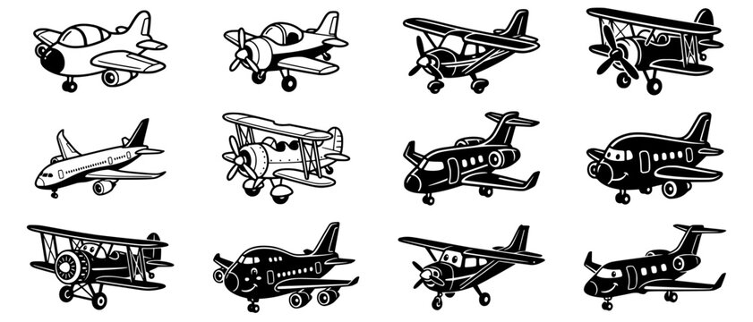 Cartoon Airplane Bundle &ndash; Cute Aviation Vector Collection