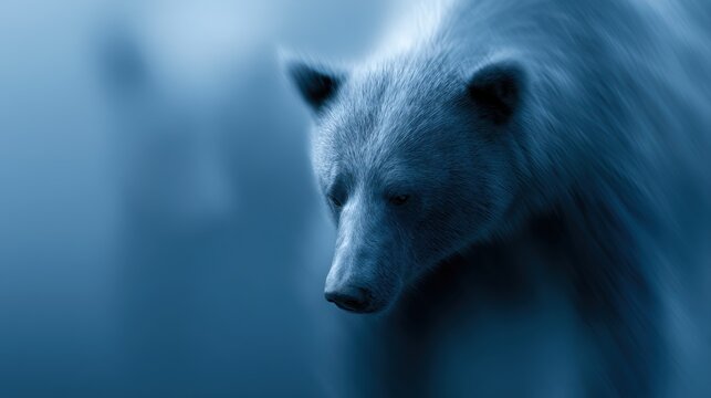 Bear market caution represented by descending financial indicators and subdued economic tones, investment risk concept