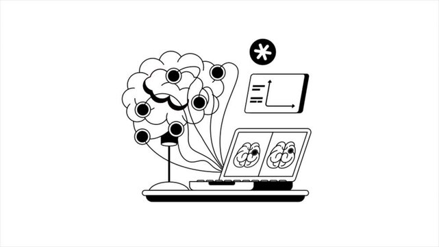 Brain Tumor Black and White MP4 Animation 