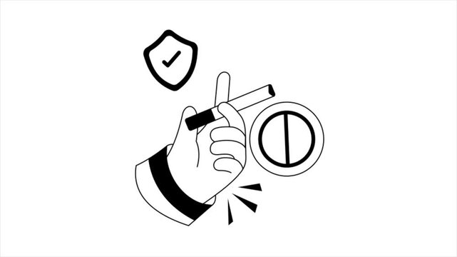 Smoking Cessation Black and White MP4 Animation 