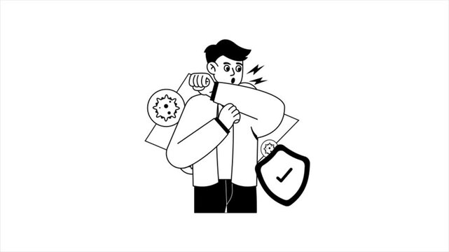 Allergy Immunotherapy Black and White MP4 Animation 