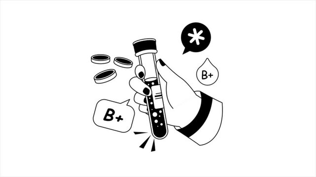 Blood Group Black and White MP4 Animation 
