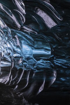 Aquamarine ice combs in Pr&ouml;ng Ice Cave, Sudurland, Iceland