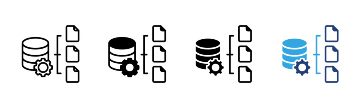 Data Management icon set multiple style collection