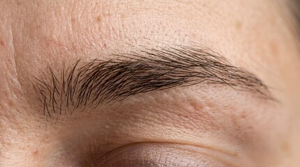 Fototapeta premium Close-up Macro of Natural Eyebrow Hair and Skin Texture