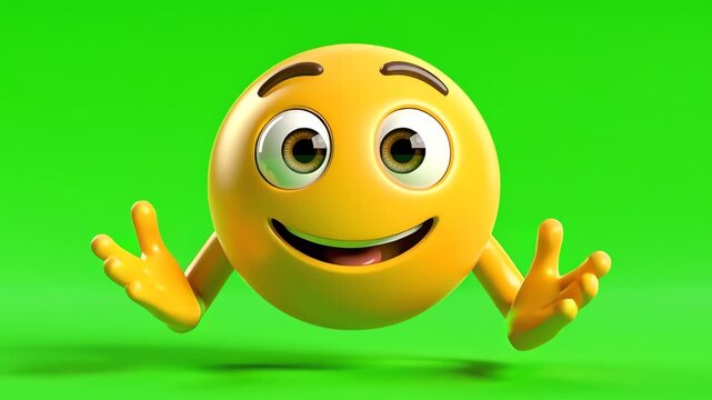 Funny shocked emoji character with oops reaction in vibrant 3D animation