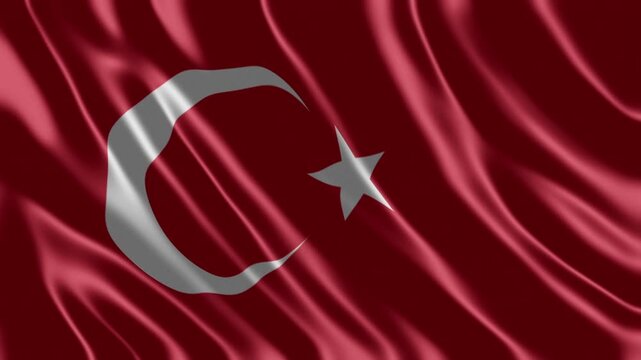 waving turkey national slow motion flag animation loop