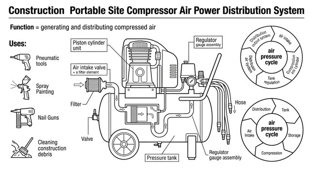 Air power distribution system function and usage diagram.