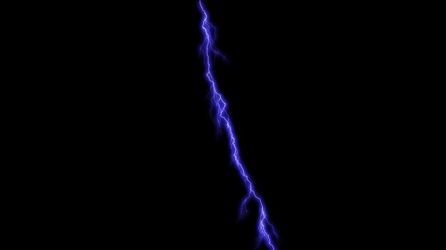 Dynamic blue electrical discharge striking down through dark, an energetic abstract seamless loop.