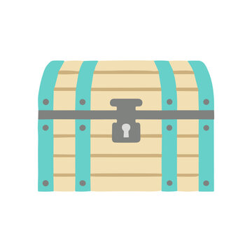 Wooden Treasure Chest with Lock.