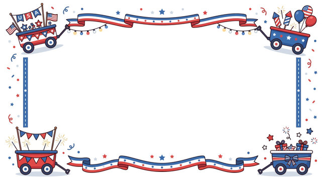 The Colorful train with party decorations.