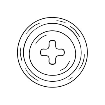 Simple illustration of a crosshead screw top with concentric circles detail