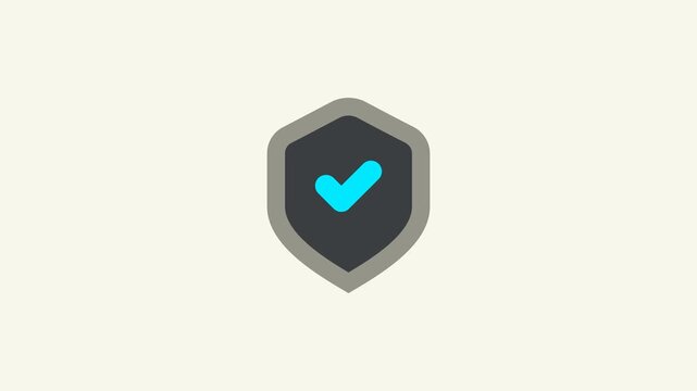Animated Security Shield Icon with Verified Checkmark